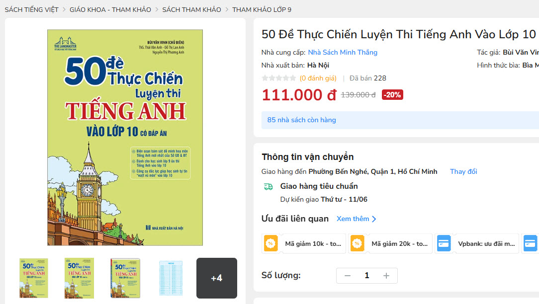 50 Đề Thực Chiến Luyện Thi Tiếng Anh Vào Lớp 10 (Có Đáp Án)
