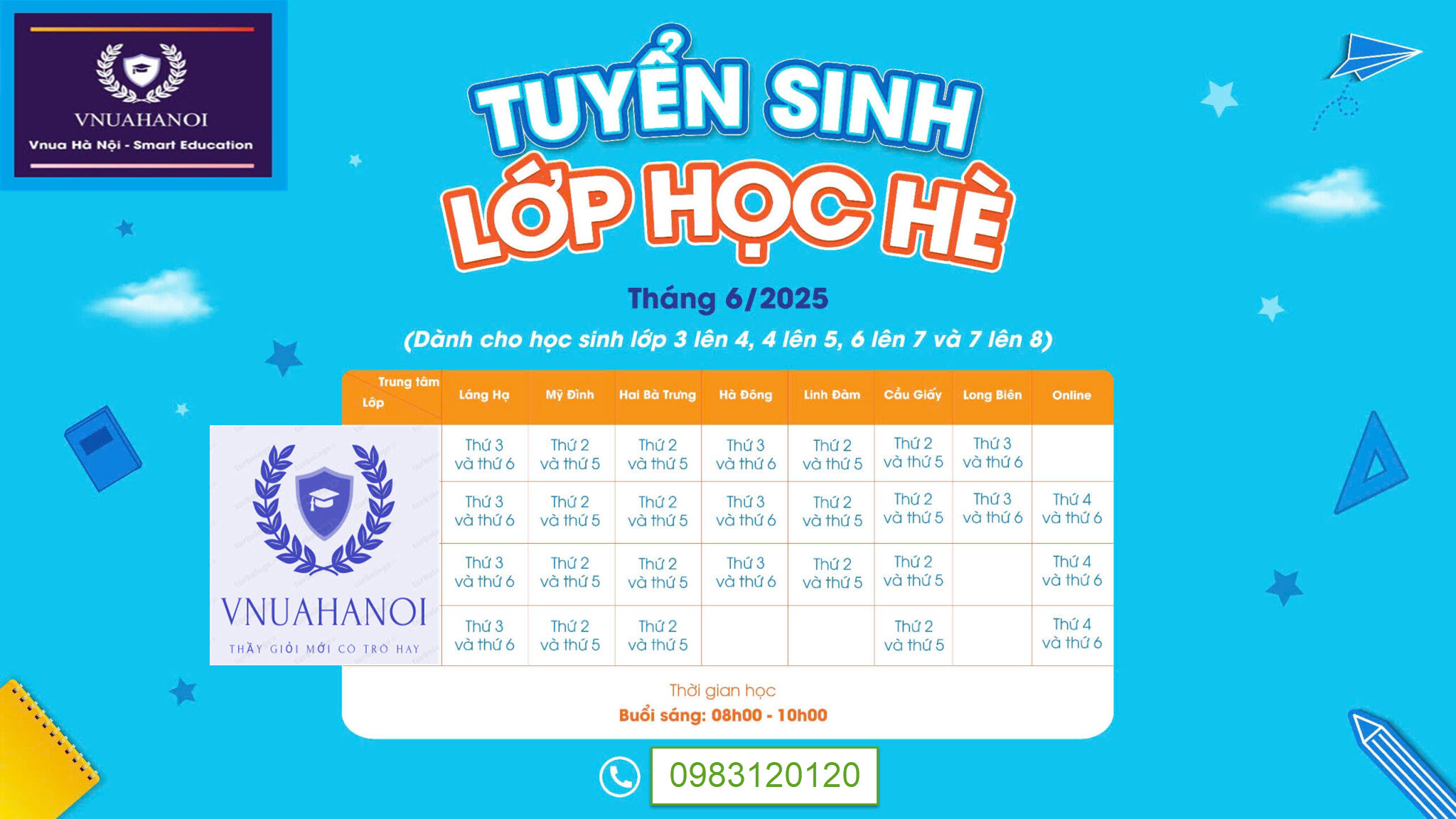 Thông báo tuyển sinh học hè 2025 theo Mẫu 02-Thông tư 29/2024/TTBGDĐT