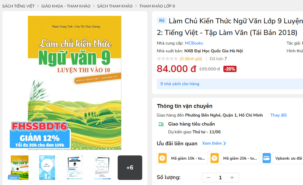 Làm Chủ Kiến Thức Ngữ Văn Lớp 9 Luyện Thi Vào 10 - Phần 2: Tiếng Việt - Tập Làm Văn (Tái Bản 2018)