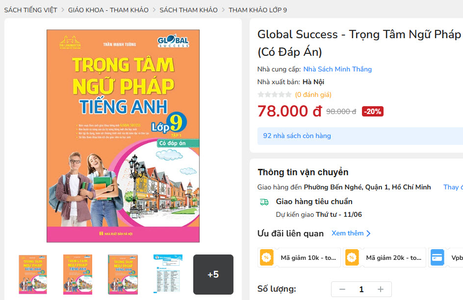Global Success - Trọng Tâm Ngữ Pháp Tiếng Anh Lớp 9 - Tập 1 (Có Đáp Án)