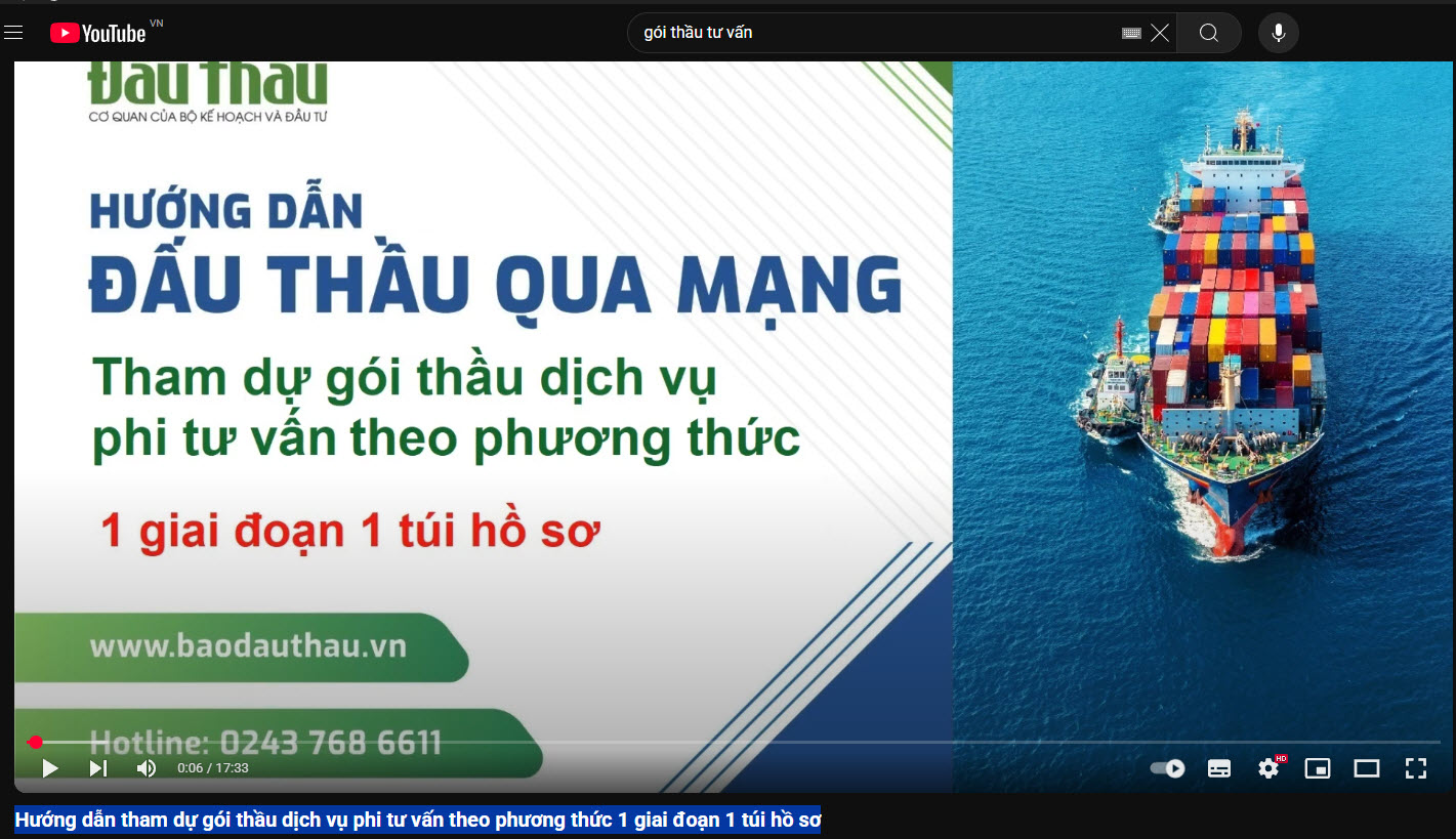 Hướng dẫn tham dự gói thầu dịch vụ phi tư vấn theo phương thức 1 giai đoạn 1 túi hồ sơ