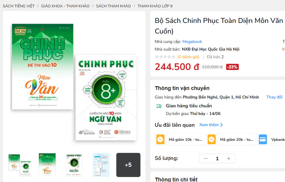 Bộ Sách Chinh Phục Toàn Diện Môn Văn Kỳ Thi Vào 10 (Bộ 2 Cuốn)
