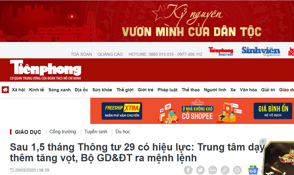 Sau 1,5 tháng Thông tư 29 có hiệu lực: Trung tâm dạy thêm tăng vọt, Bộ GD&ĐT ra mệnh lệnh