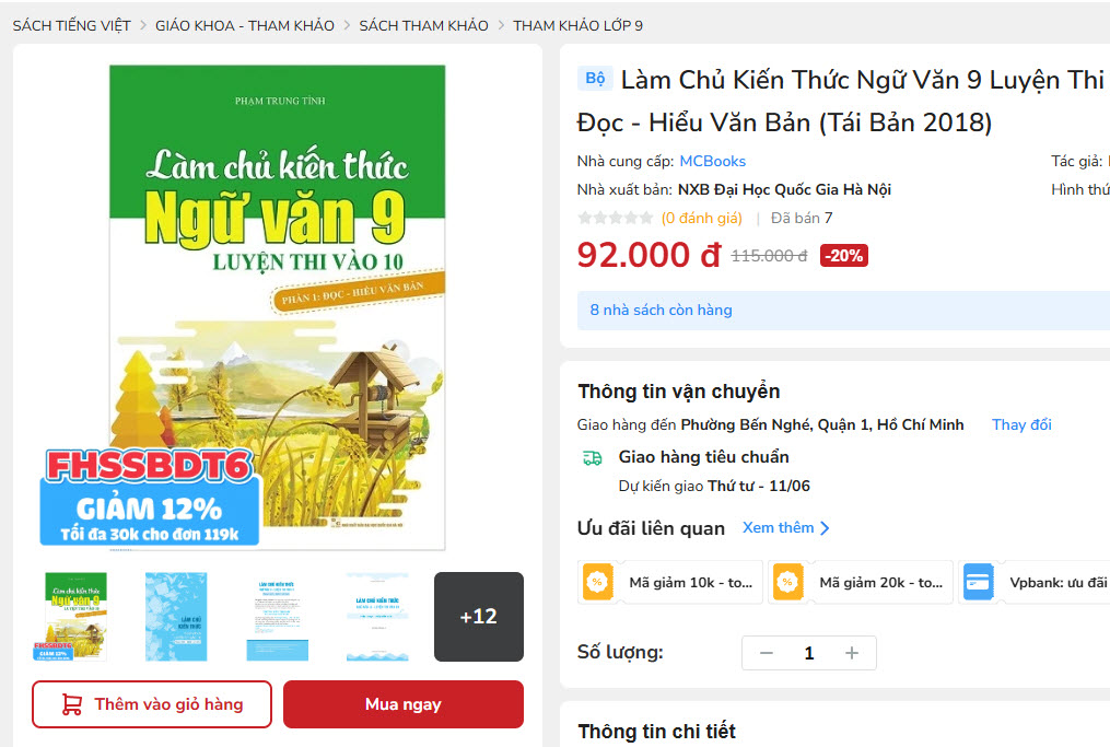 Làm Chủ Kiến Thức Ngữ Văn 9 Luyện Thi Vào 10 - Phần 1: Đọc - Hiểu Văn Bản (Tái Bản 2018)